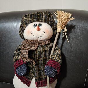 2002 Crazy Horse Stuffed Snowman with Weighted Bottom and Scarf 13 Tall